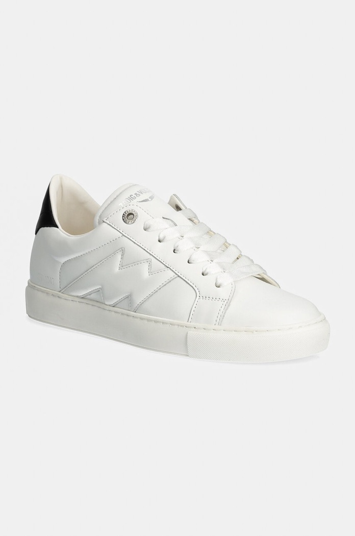 Kožené tenisky ZADIG&VOLTAIRE La Flash plochá bílá SWSN00478