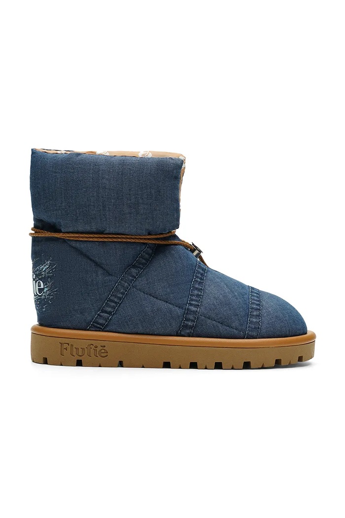Flufie śniegowce brak zapięcia niebieski S10.DARK.DENIM