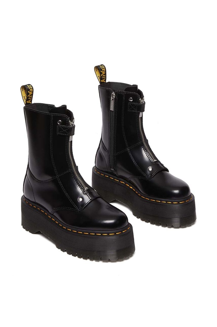Dr. Martens botine de piele Jetta Hi Max DM30976001 negru AW24