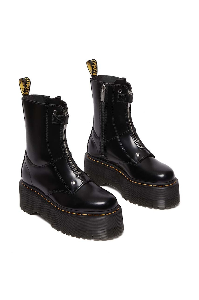 Dr. Martens botine de piele Jetta Hi Max DM30976001 negru AW24