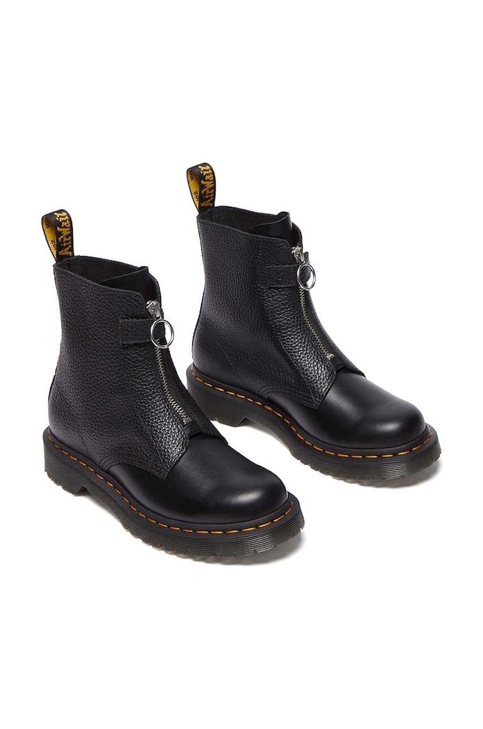 Dr. Martens botine de piele 1460 Pascal Frnt Zip DM32054001 negru AW24