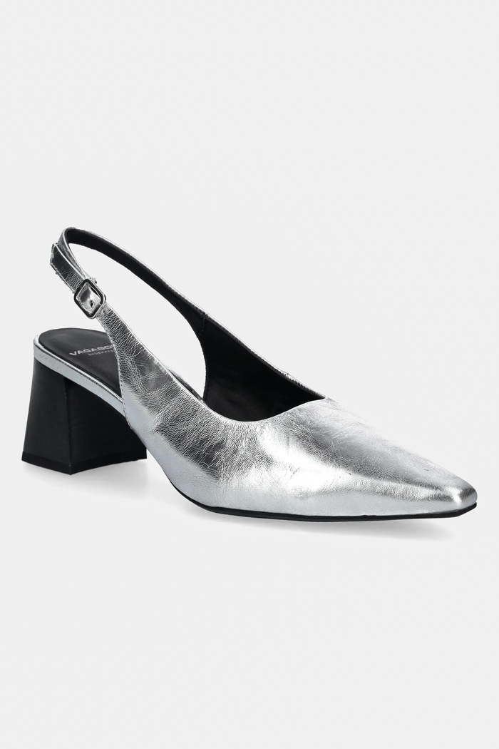 Kožne salonke Vagabond Shoemakers ALTEA široka potpetica srebrna 5740.483.79