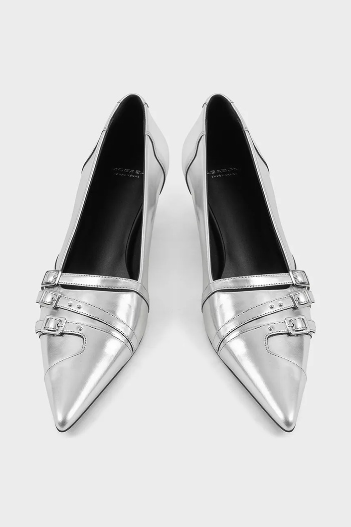 Кожени обувки с тънък ток Vagabond Shoemakers LYKKE сребърен 5714.183.79