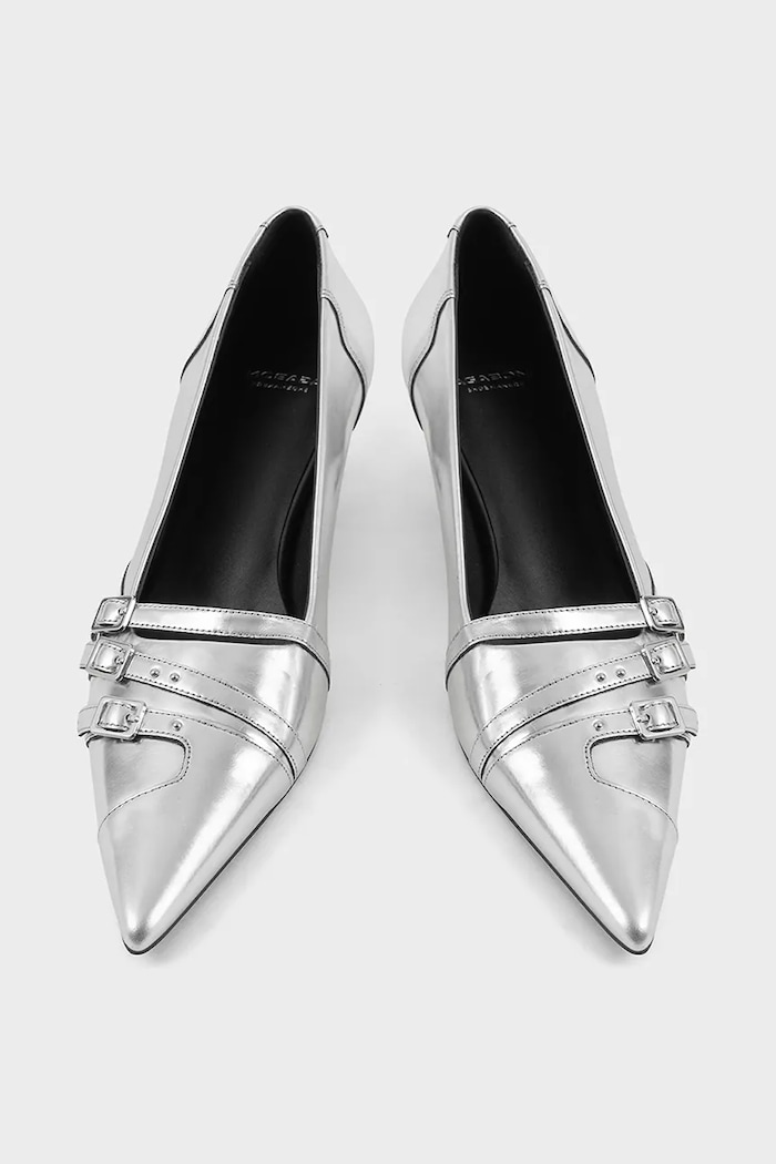 Кожени обувки с тънък ток Vagabond Shoemakers LYKKE сребърен 5714.183.79
