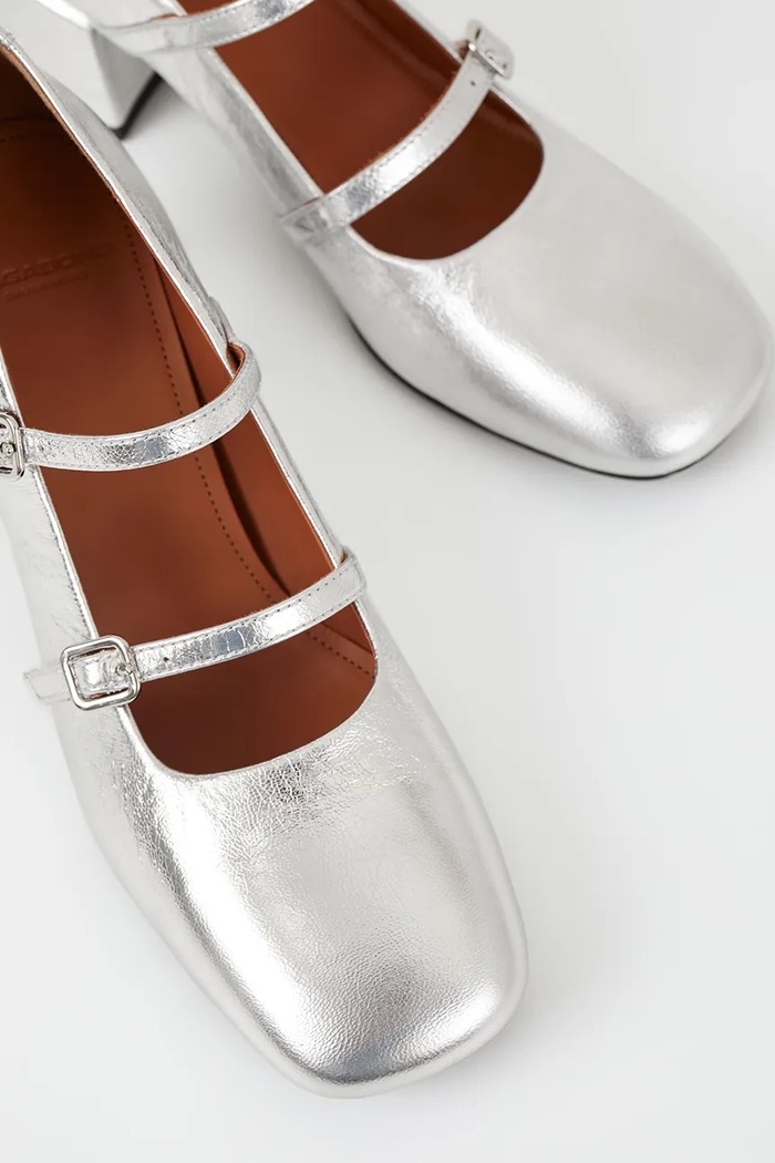 Czółenka skórzane ADISON Vagabond Shoemakers srebrny 5739.183.79