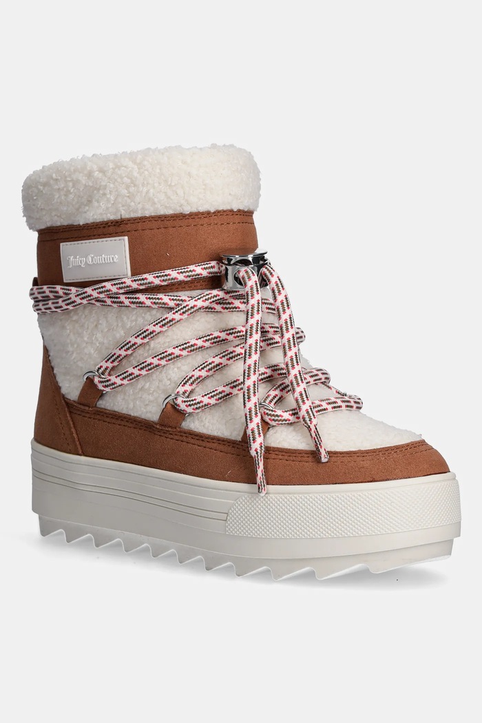 Μπότες χιονιού Juicy Couture JUICY SNOW BOOT με κορδόνια μπεζ JCFBTS224022