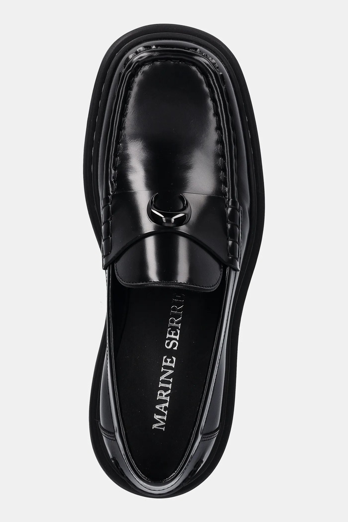 Marine Serre leather loafers Shiny Leather Ms Loaf black WFW046A.RLEA0018
