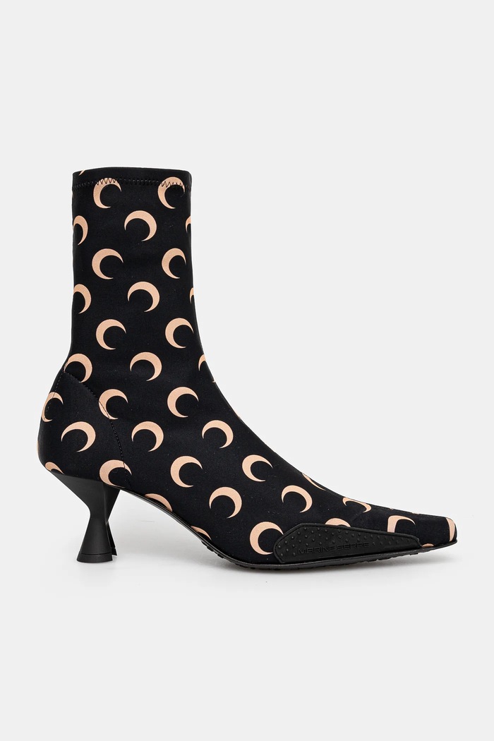 Marine Serre ankle boots Recycled Moon Jersey Ms Still WFW041A.CJER0053 black AW24