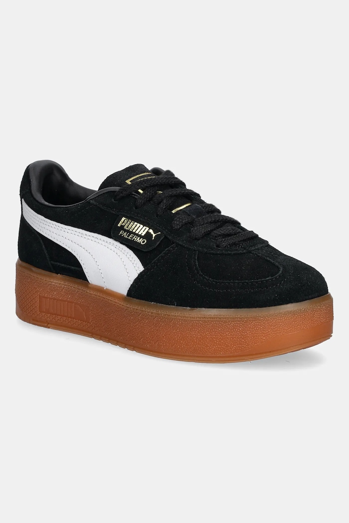 Puma sneakers din piele intoarsă Palermo Elevata Wns plată negru 399348