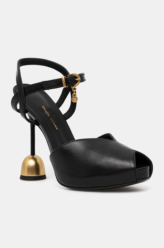 Usnjeni sandali Vanda Novak Marilyn Marilyn.Deep.Black črna AW24