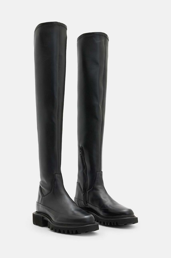 Kožené čižmy AllSaints Leona Boot W097FB čierna AW25