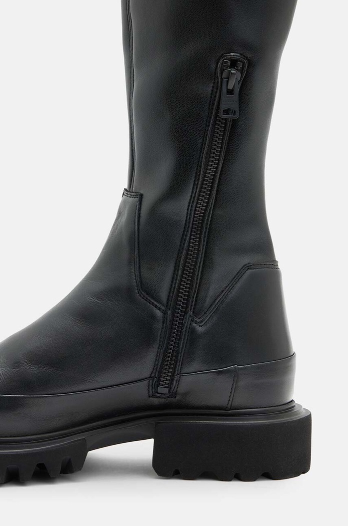 Kožené čižmy AllSaints Leona Boot čierna W097FB