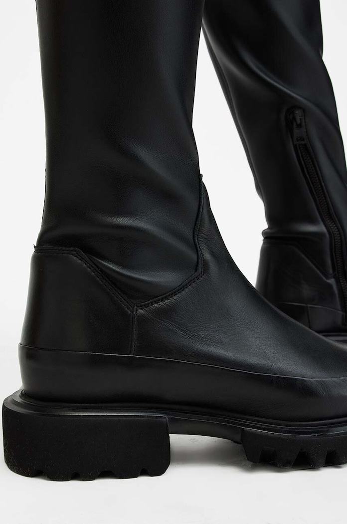 Kožené čižmy AllSaints Leona Boot W097FB čierna