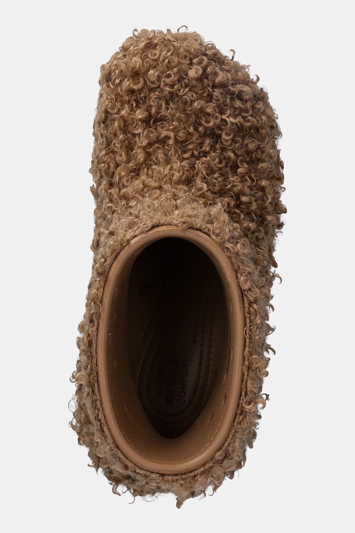 Nízké kozačky Crocs Crush Doodle Fur Boot Crocs 210757.2EY béžová