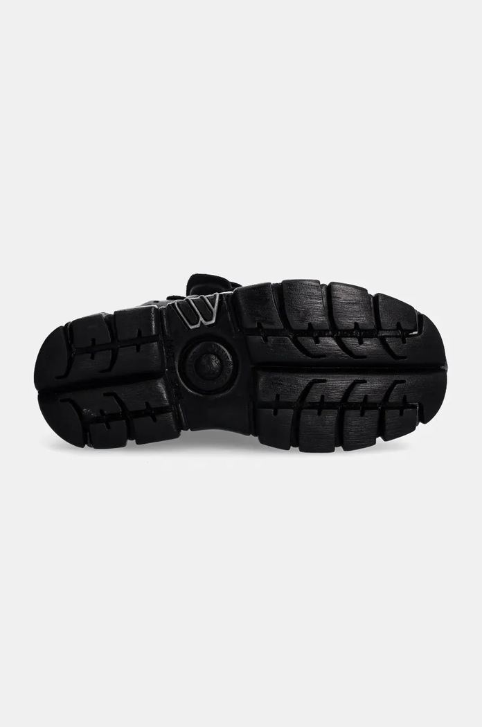 Kožené tenisky New Rock Nomada Negro + Tower Negro Lateral E14 Acero M.106.S112 čierna