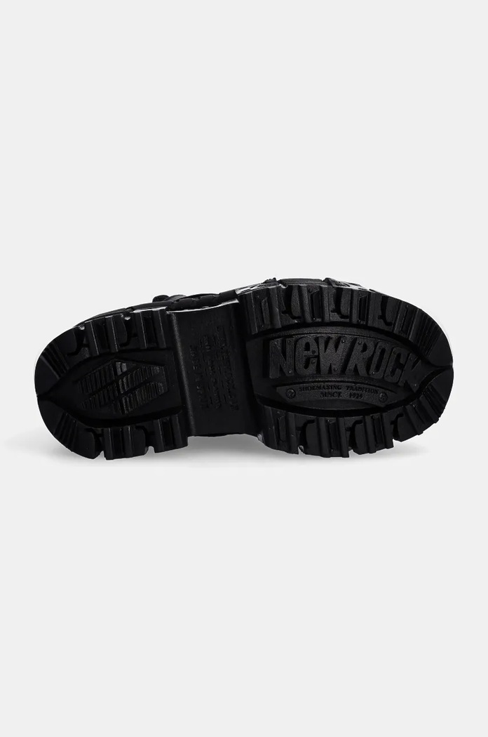 New Rock leather shoes Crust Negro Negro + Tank Casco Negro M.WALL285.S2 black