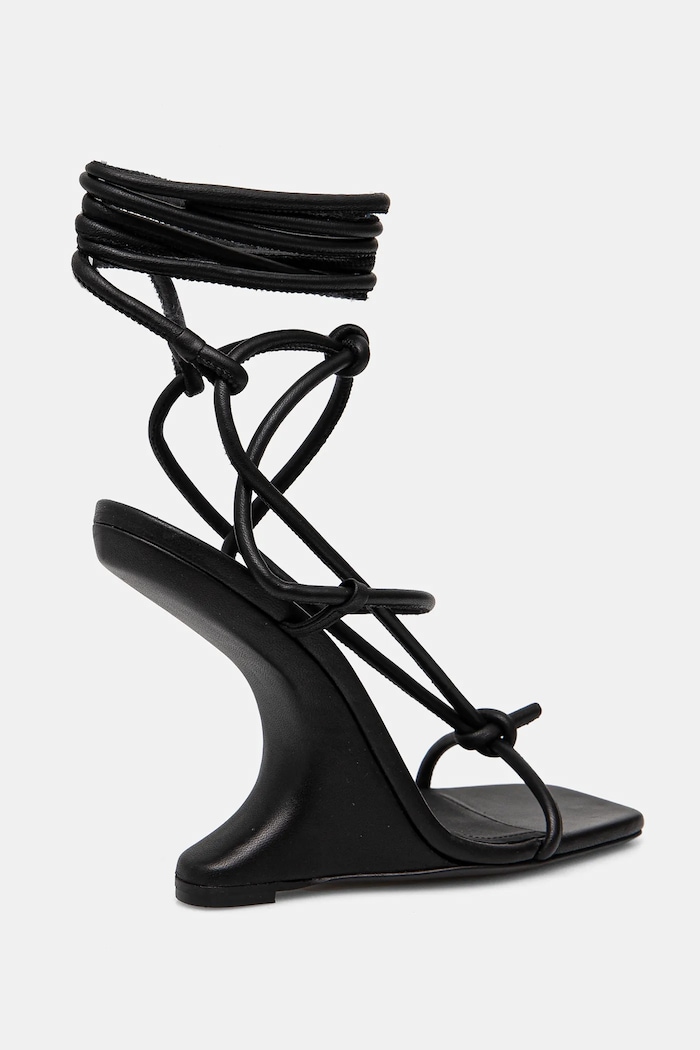 Shoes Rick Owens Lilies leather sandals CANTILEVER 11 PENTA LI02D5806.LLP.09 black