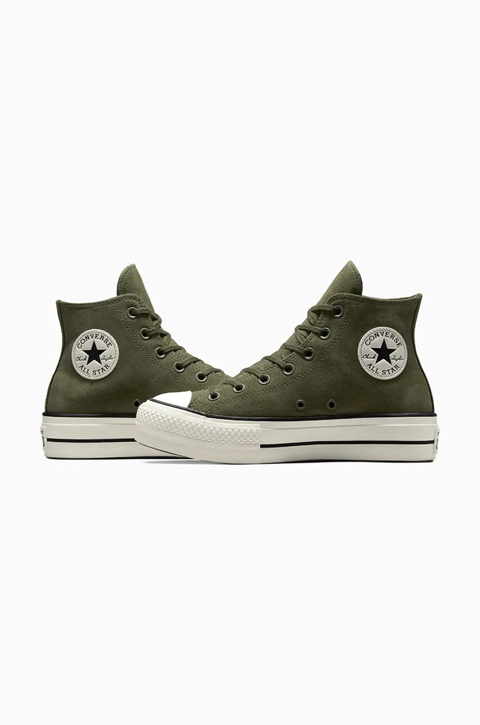 Semišové tenisky Converse Chuck Taylor All Star Lift zelená A11144C