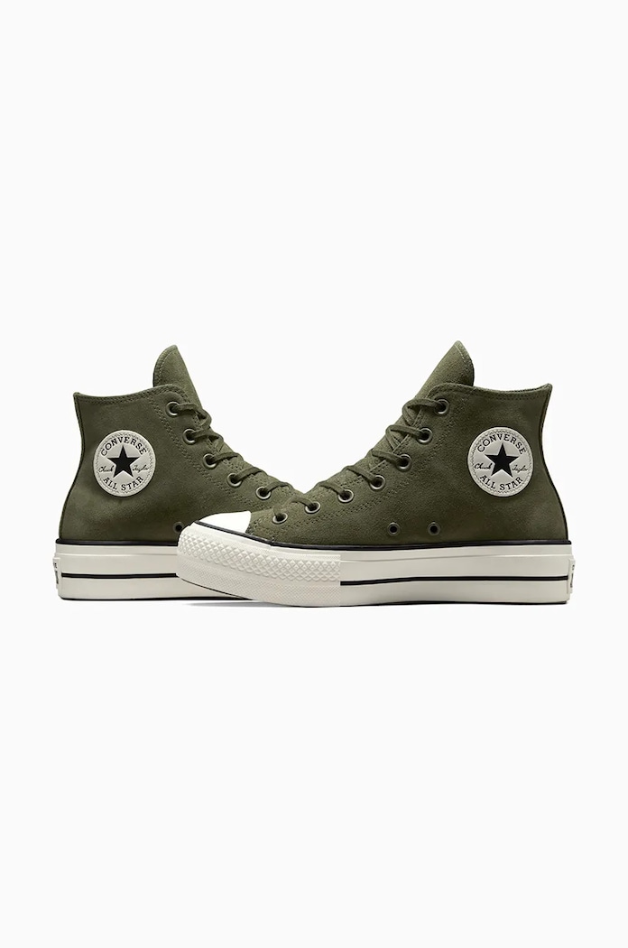 Semišové tenisky Converse Chuck Taylor All Star Lift zelená A11144C