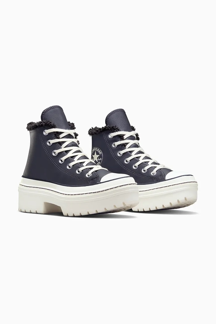 Δερμάτινα ελαφριά παπούτσια Converse Chuck Taylor All Star Lugged Heel A10152C γκρί AW24