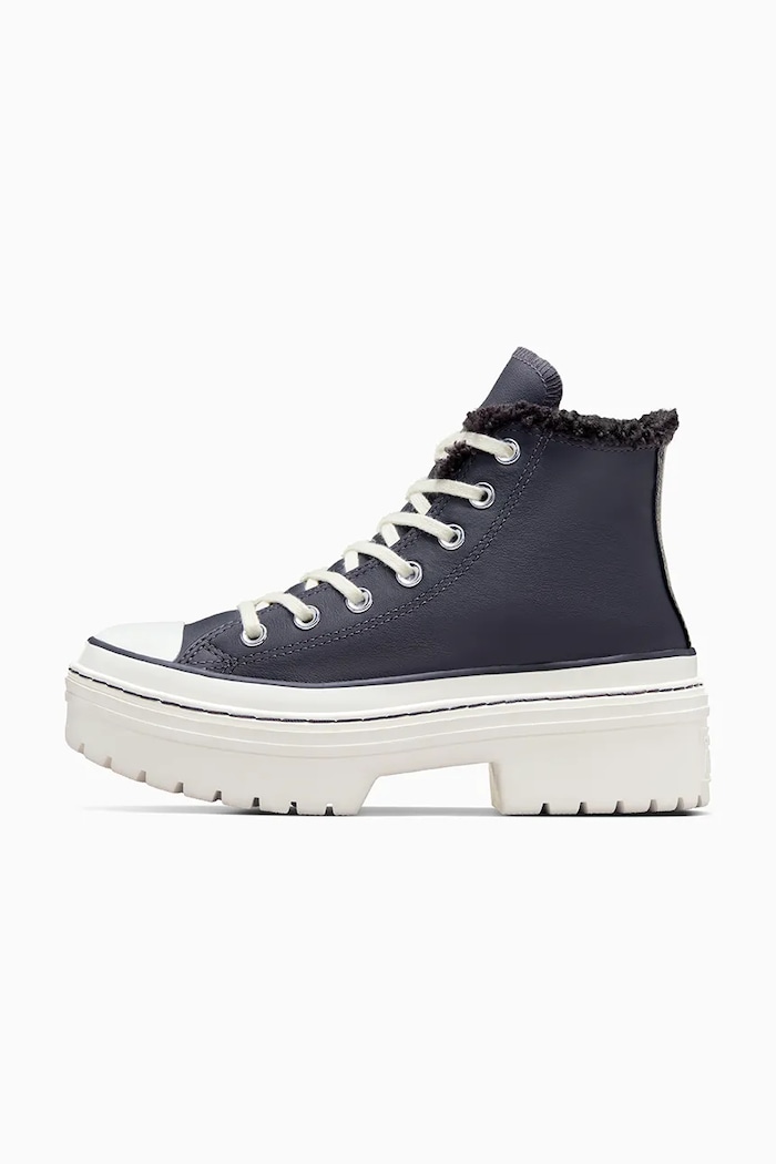 Δερμάτινα ελαφριά παπούτσια Converse Chuck Taylor All Star Lugged Heel A10152C γκρί
