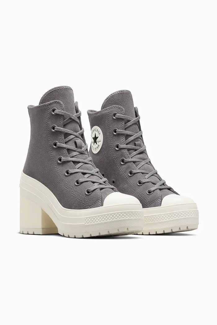 Semišové tenisky Converse Chuck 70 De Luxe Heel A12327C šedá AW24