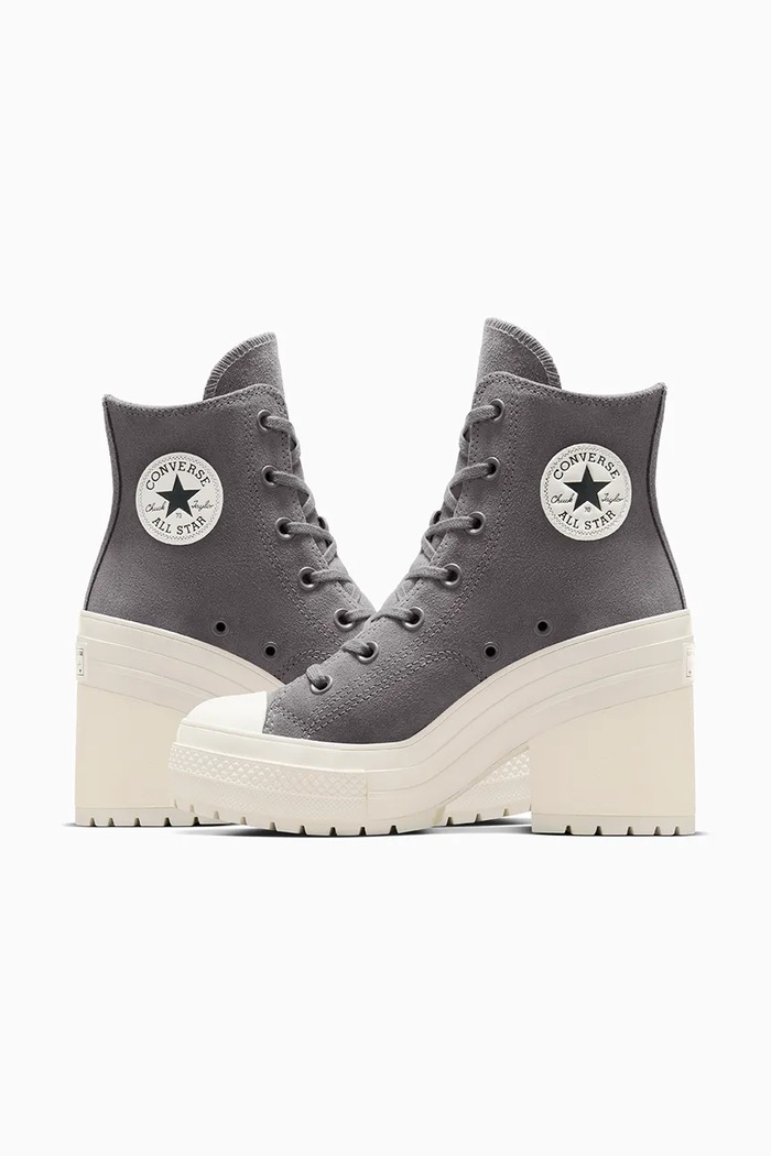 Semišové tenisky Converse Chuck 70 De Luxe Heel šedá A12327C