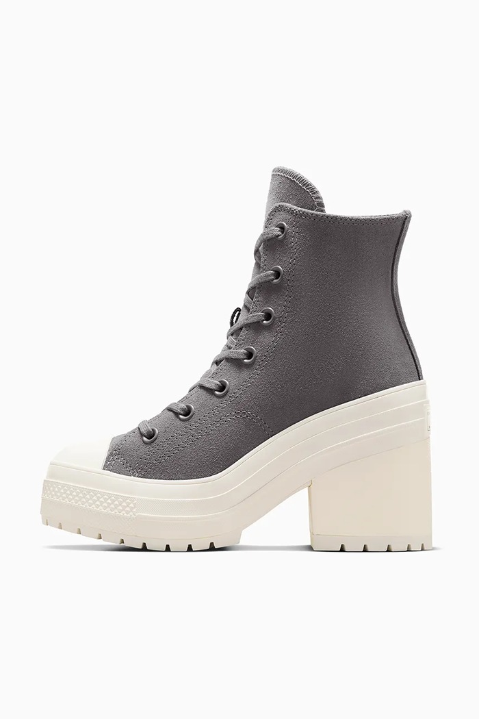 Semišové tenisky Converse Chuck 70 De Luxe Heel A12327C šedá