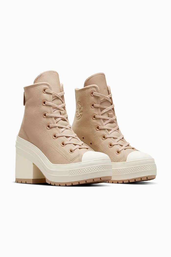 Kožne tenisice Converse Chuck 70 De Luxe Heel A12345C bež AW24