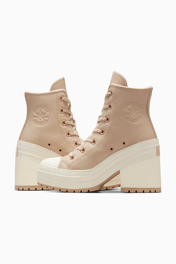 Kožne tenisice Converse Chuck 70 De Luxe Heel bež A12345C