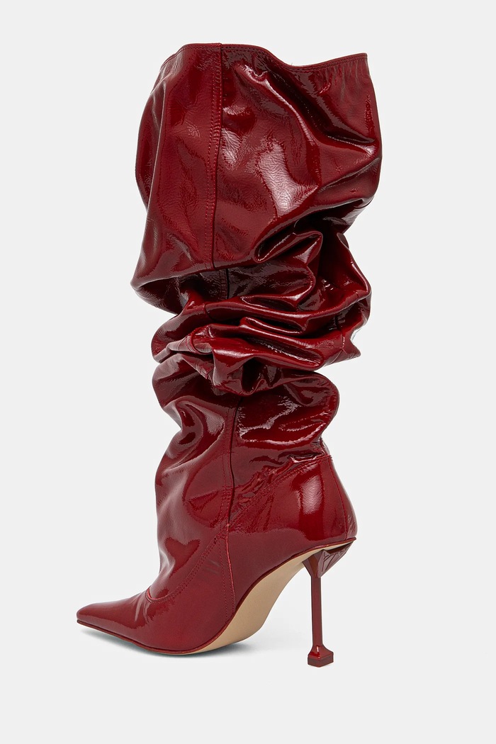 Obutev Usnjeni elegantni škornji Naked Wolfe Vern Vern.Crinkle.Patent.Red rdeča