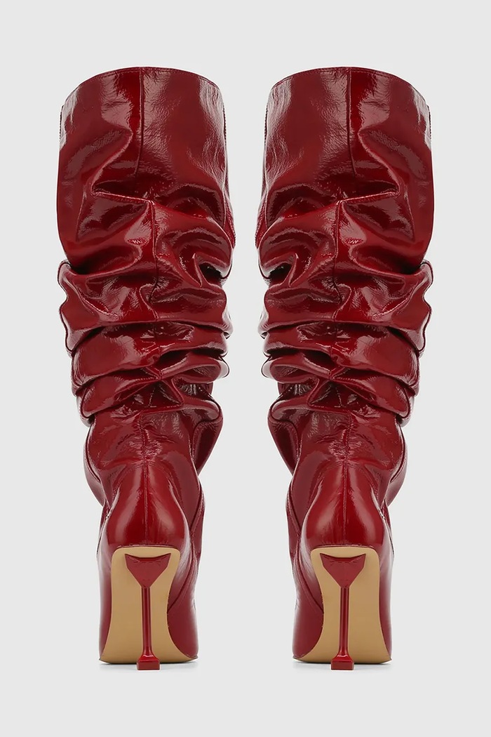 Încălțăminte Naked Wolfe ghete de piele Vern Vern.Crinkle.Patent.Red rosu