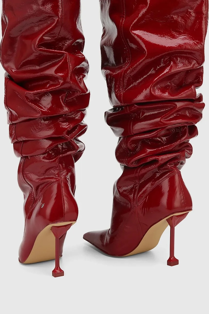 Kožené čižmy Naked Wolfe Vern červená Vern.Crinkle.Patent.Red