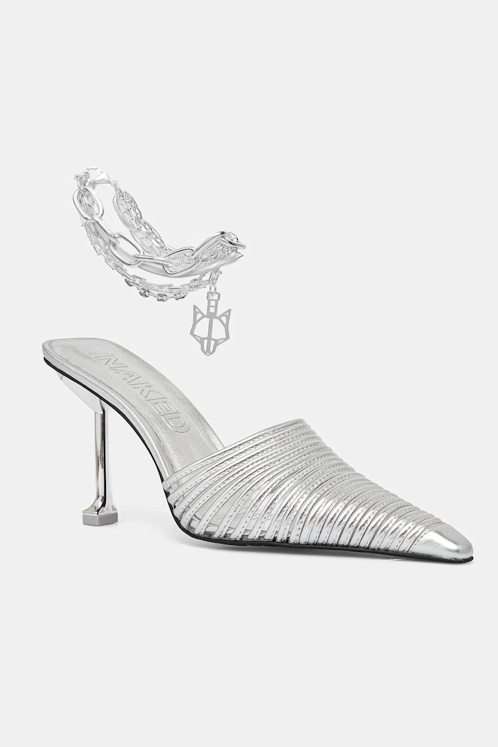 Kožené šľapky Naked Wolfe Chromed iný strieborná Chromed.Silver.Leather
