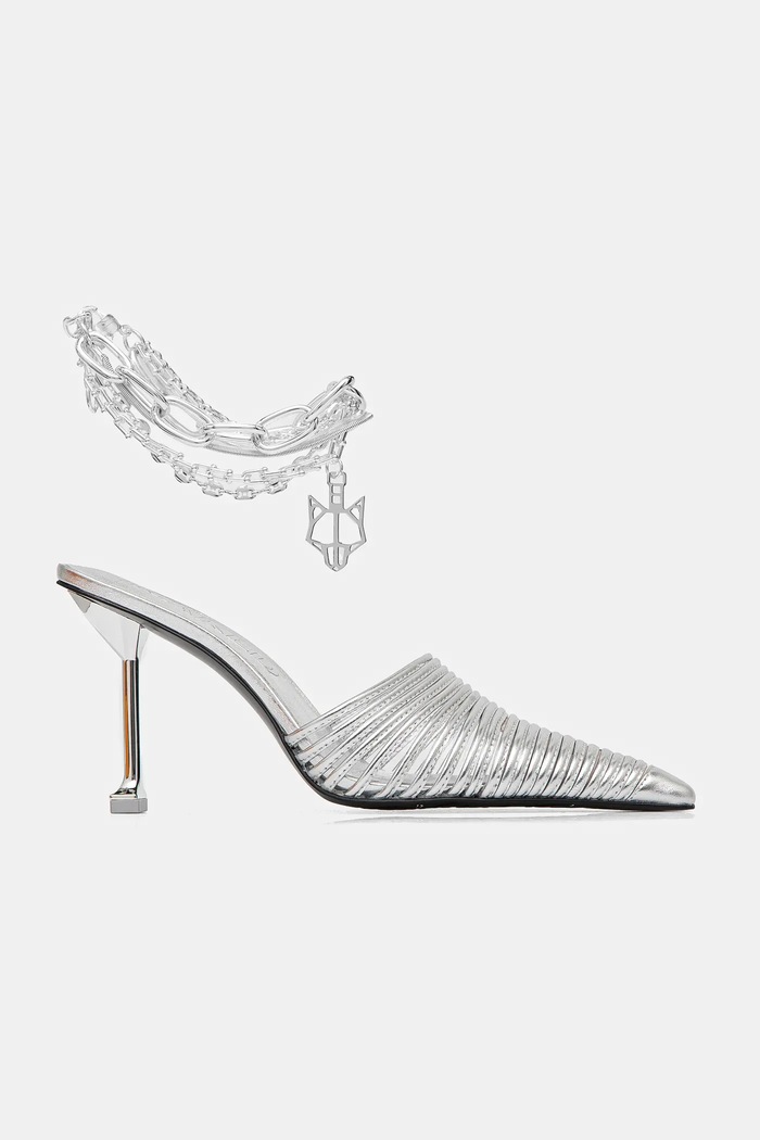 Kožené šľapky Naked Wolfe Chromed Chromed.Silver.Leather strieborná AW24