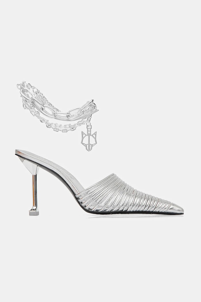 Kožené šľapky Naked Wolfe Chromed Chromed.Silver.Leather strieborná AW24