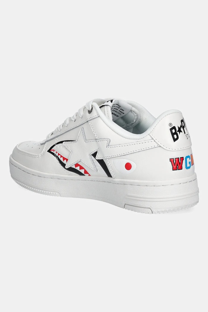 Scarpe A Bathing Ape sneakers in pelle Shark Bape Sta L 1K80291307 bianco