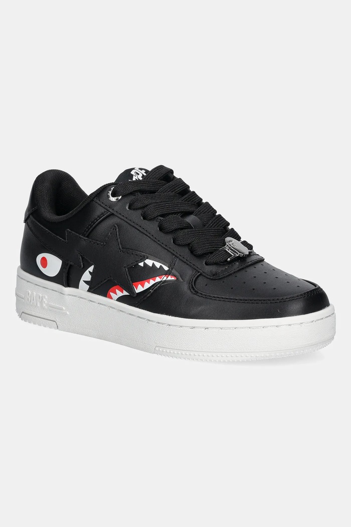 Δερμάτινα sneakers A Bathing Ape Shark Bape Sta L φλατ μαύρο 1K80291307