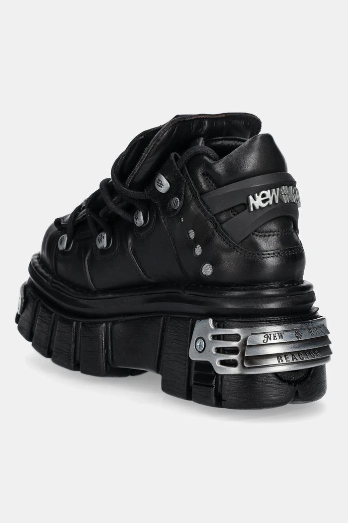 Παπούτσια Δερμάτινα sneakers New Rock ITALI NEGRO+ NOMADA NEGRO+ TOWER NEGRO E14 M.106.S70 μαύρο