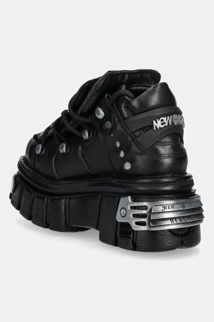Παπούτσια Δερμάτινα sneakers New Rock ITALI NEGRO+ NOMADA NEGRO+ TOWER NEGRO E14 M.106.S70 μαύρο