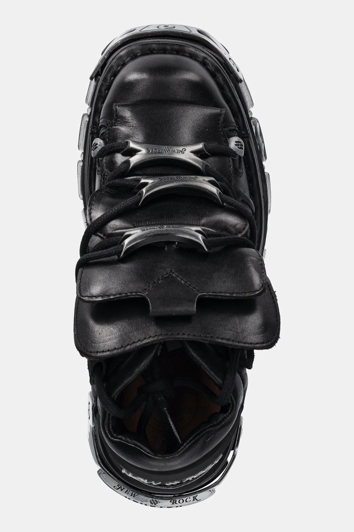 Δερμάτινα sneakers New Rock ITALI NEGRO+ NOMADA NEGRO+ TOWER NEGRO E14 μαύρο M.106.S70