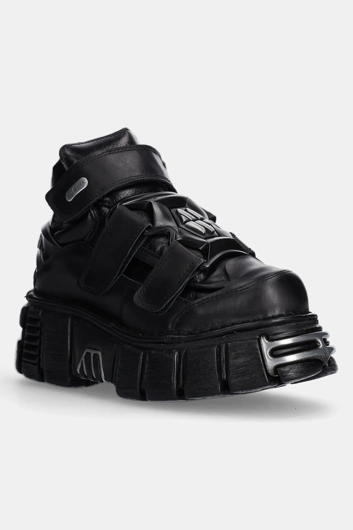New Rock leather sneakers platform black M.285.S1