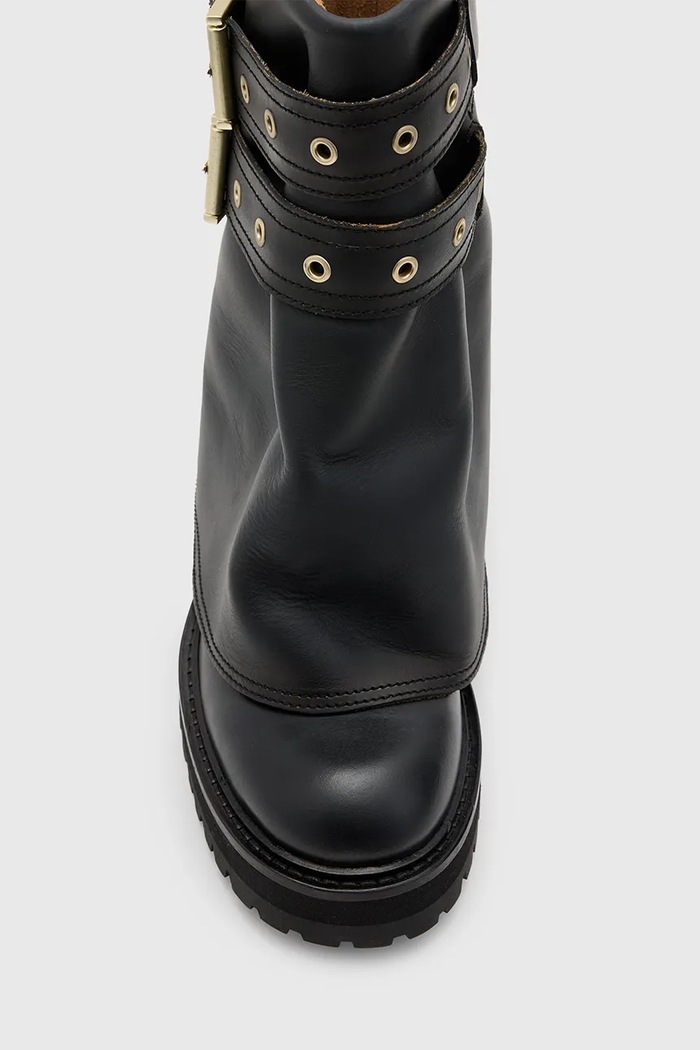 Obuwie AllSaints botki skórzane Drew Boot W158FB czarny