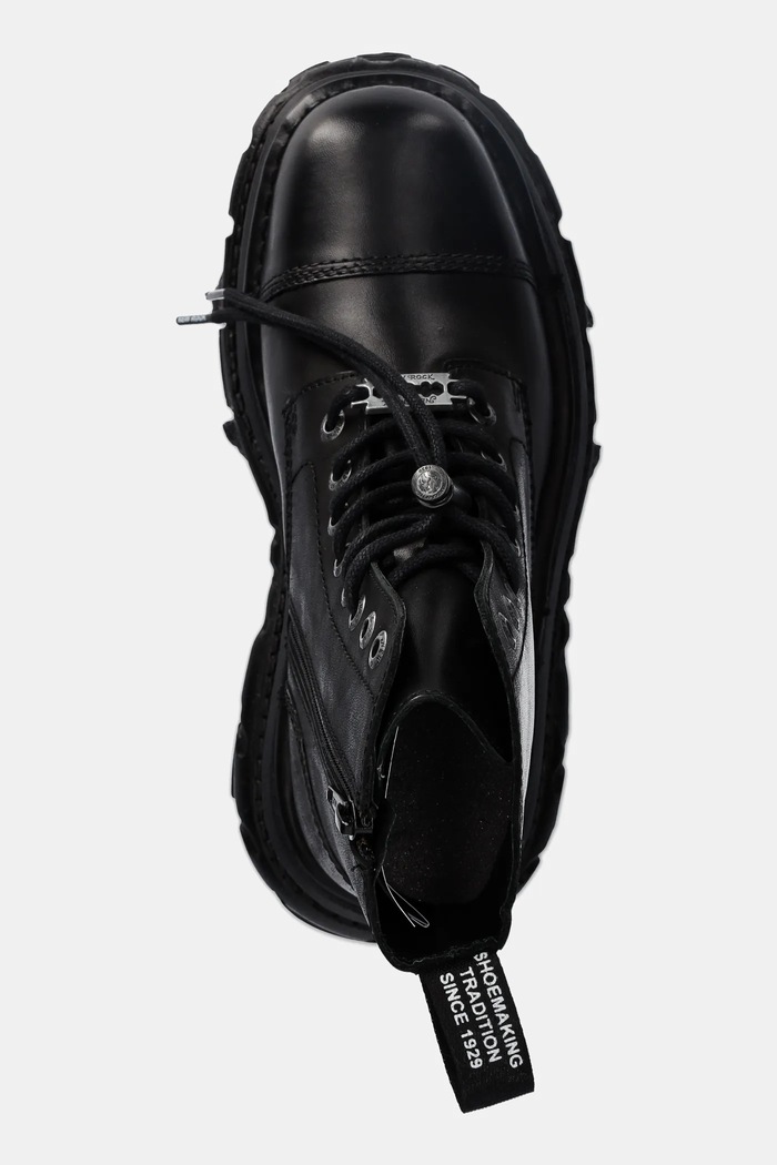 New Rock leather biker boots CRUST NEGRO + TANK NEGRO TORNILLOS E-34 black M.MILI083CCT.C4