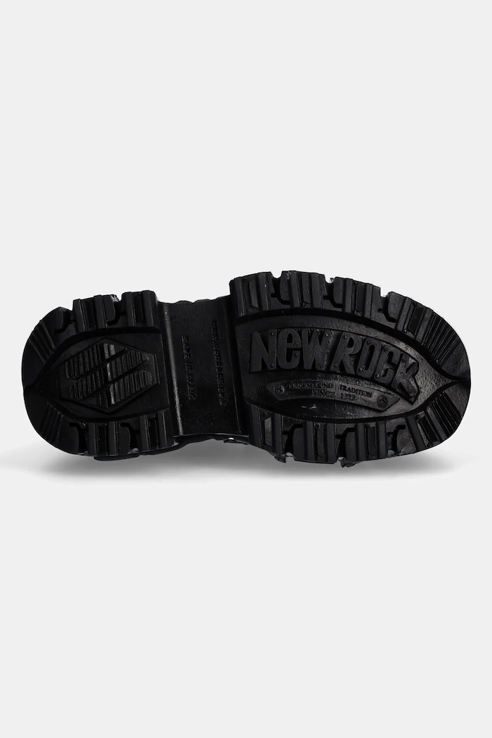 New Rock leather biker boots CRUST NEGRO + TANK NEGRO TORNILLOS E-34 M.MILI083CCT.C4 black