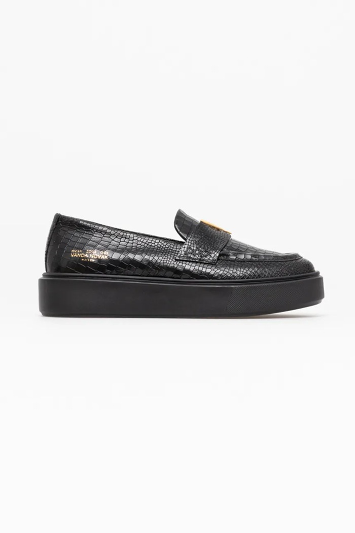 Кожаные мокасины Vanda Novak Kayla платформа чёрный Kayla.Black.Coco