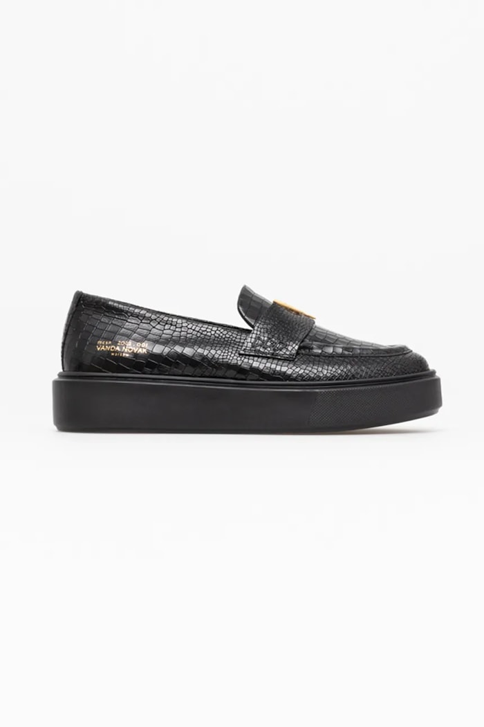 Кожаные мокасины Vanda Novak Kayla платформа чёрный Kayla.Black.Coco