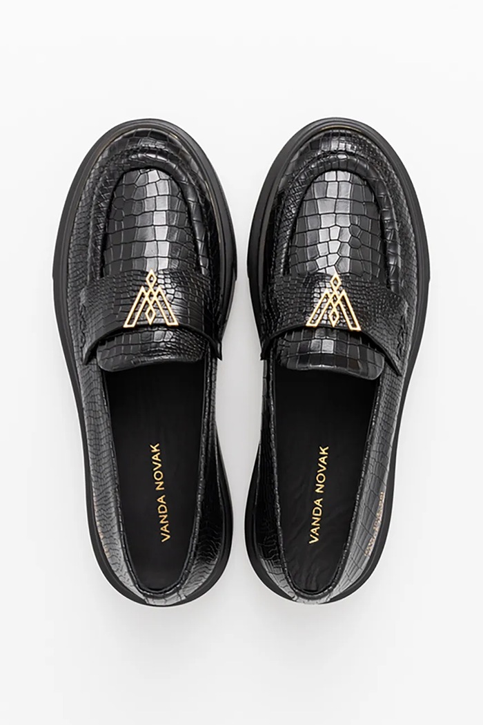 Кожаные мокасины Vanda Novak Kayla чёрный Kayla.Black.Coco