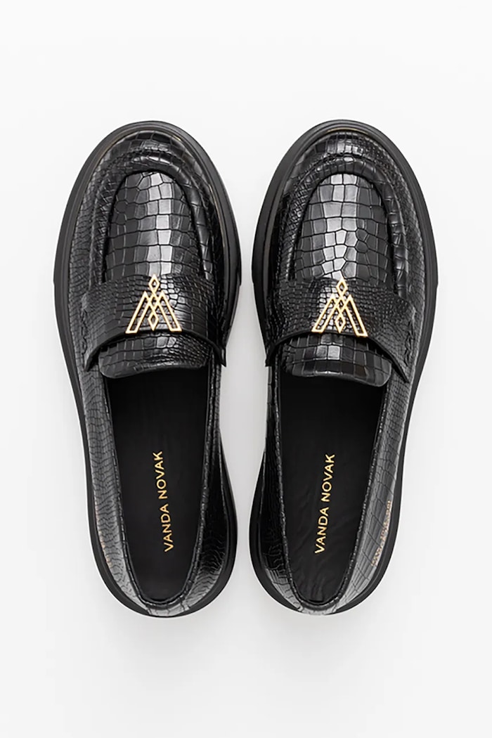 Кожаные мокасины Vanda Novak Kayla чёрный Kayla.Black.Coco