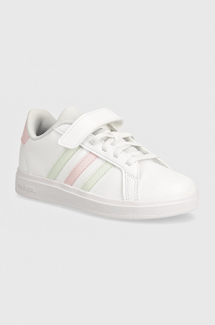 Dětské sneakers boty adidas GRAND COURT 2.0 EL C imitace kůže bílá IE5993
